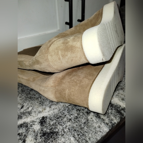Renatta Jop wedge boots Chelsea tan suede made in Spain size 7 - Picture 5 of 11